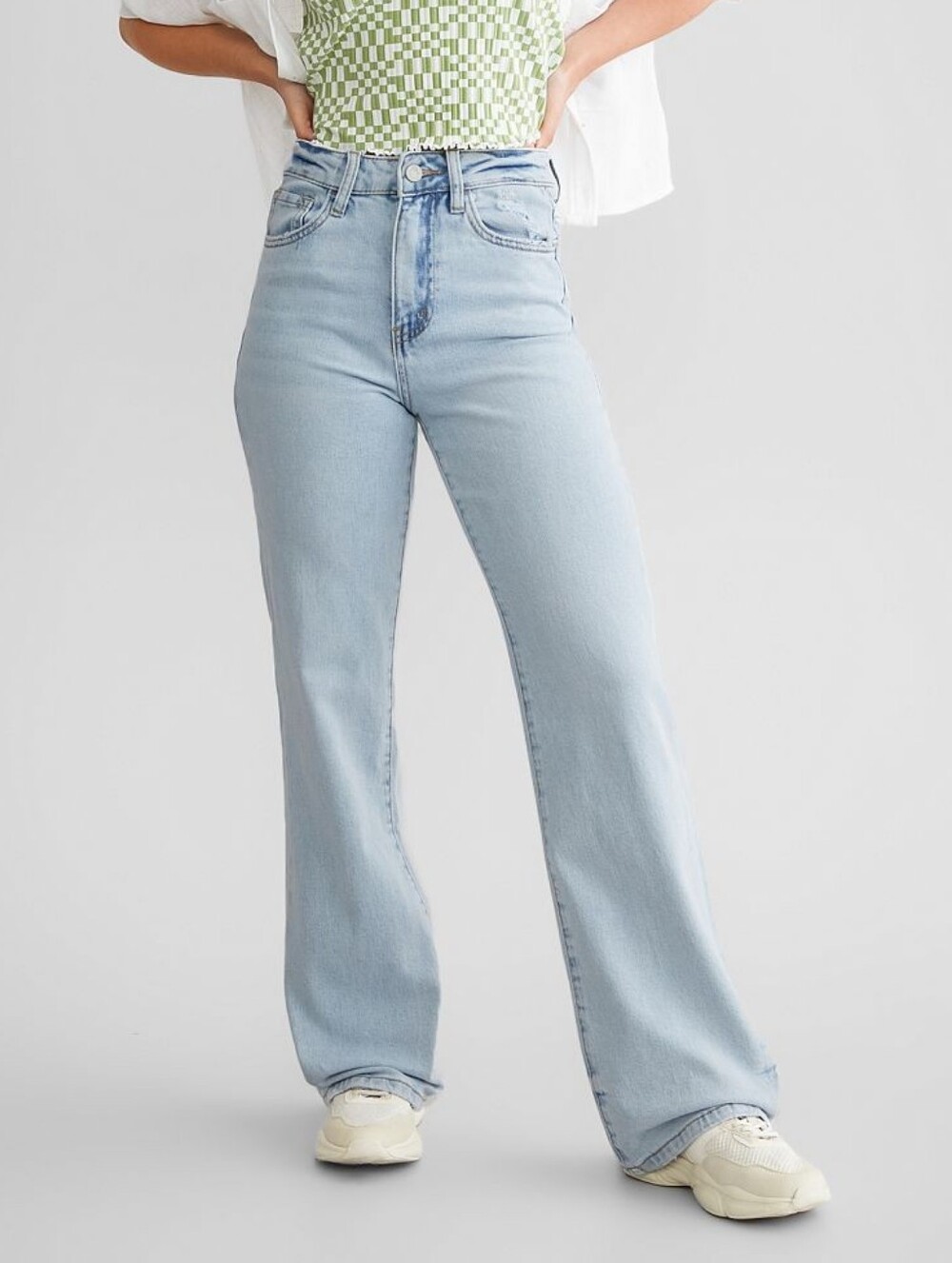 Vervet 90s Vintage Flare Stretch Jean High-Rise Wide Leg Light Wash Women 27